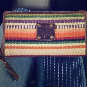 STS authentic serape and leather wallet